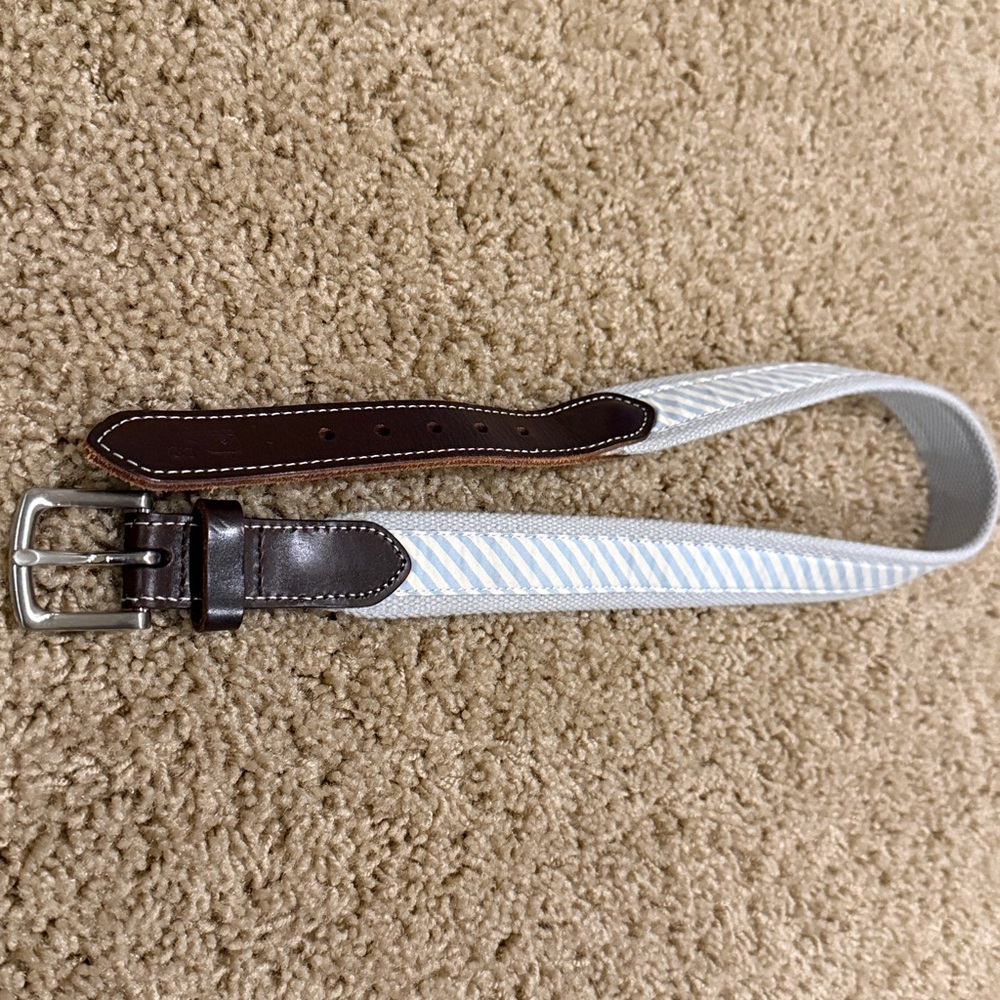 Vineyard Vines Blue White Stripe Kids Belt